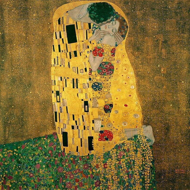 The Kiss (1908-1909) by Gustav Klimt: Merged In A Golden Embrace