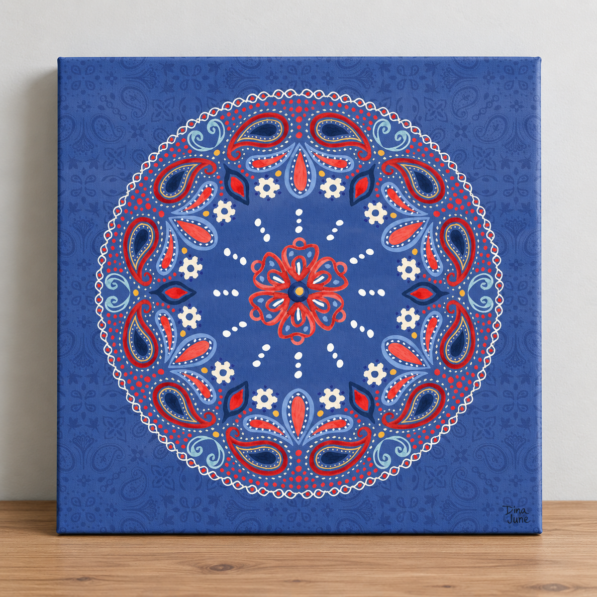 Festive Summer VI by Dina June – canvas resting on wood
