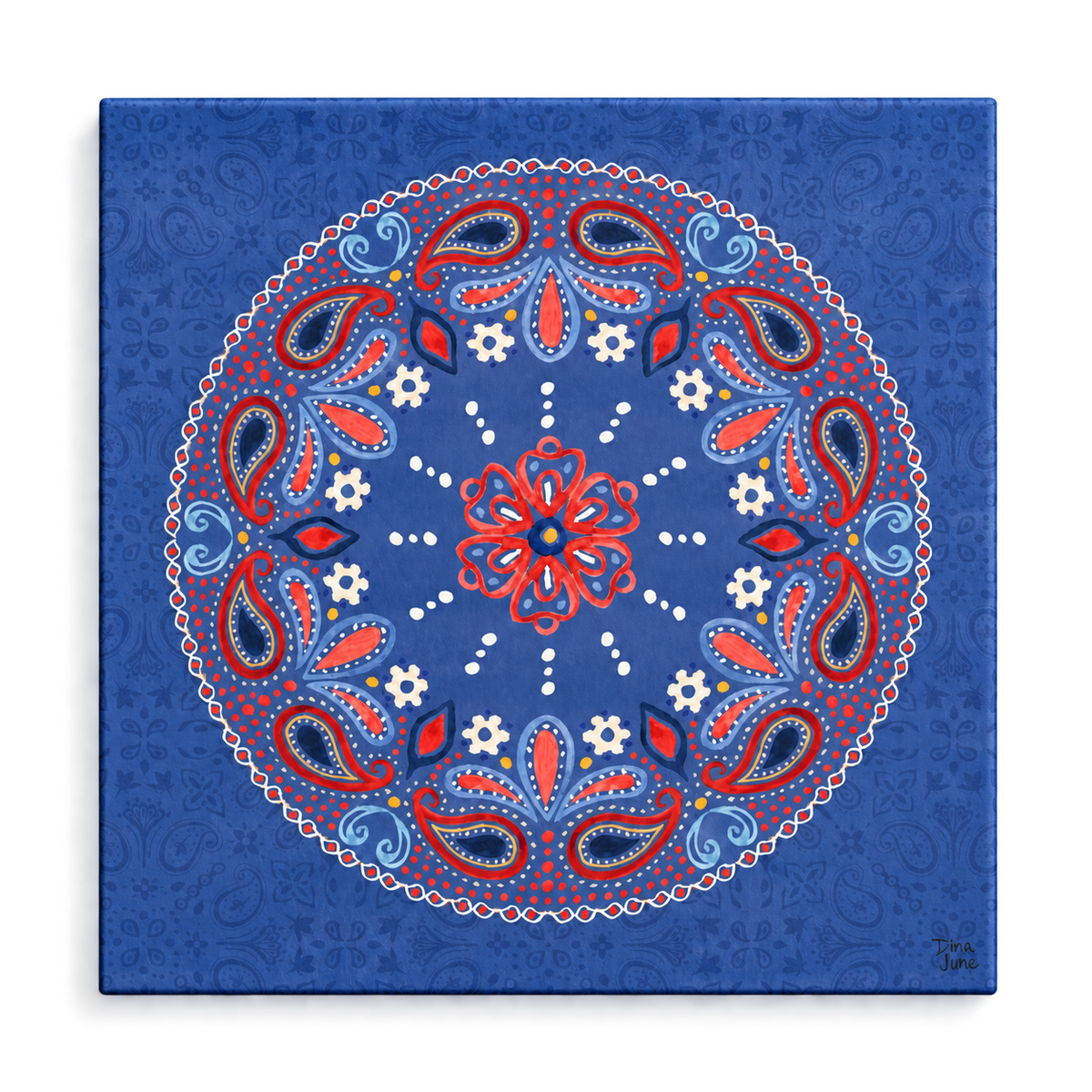 Festive Summer VI by Dina June – front-facing square canvas with transparent background
