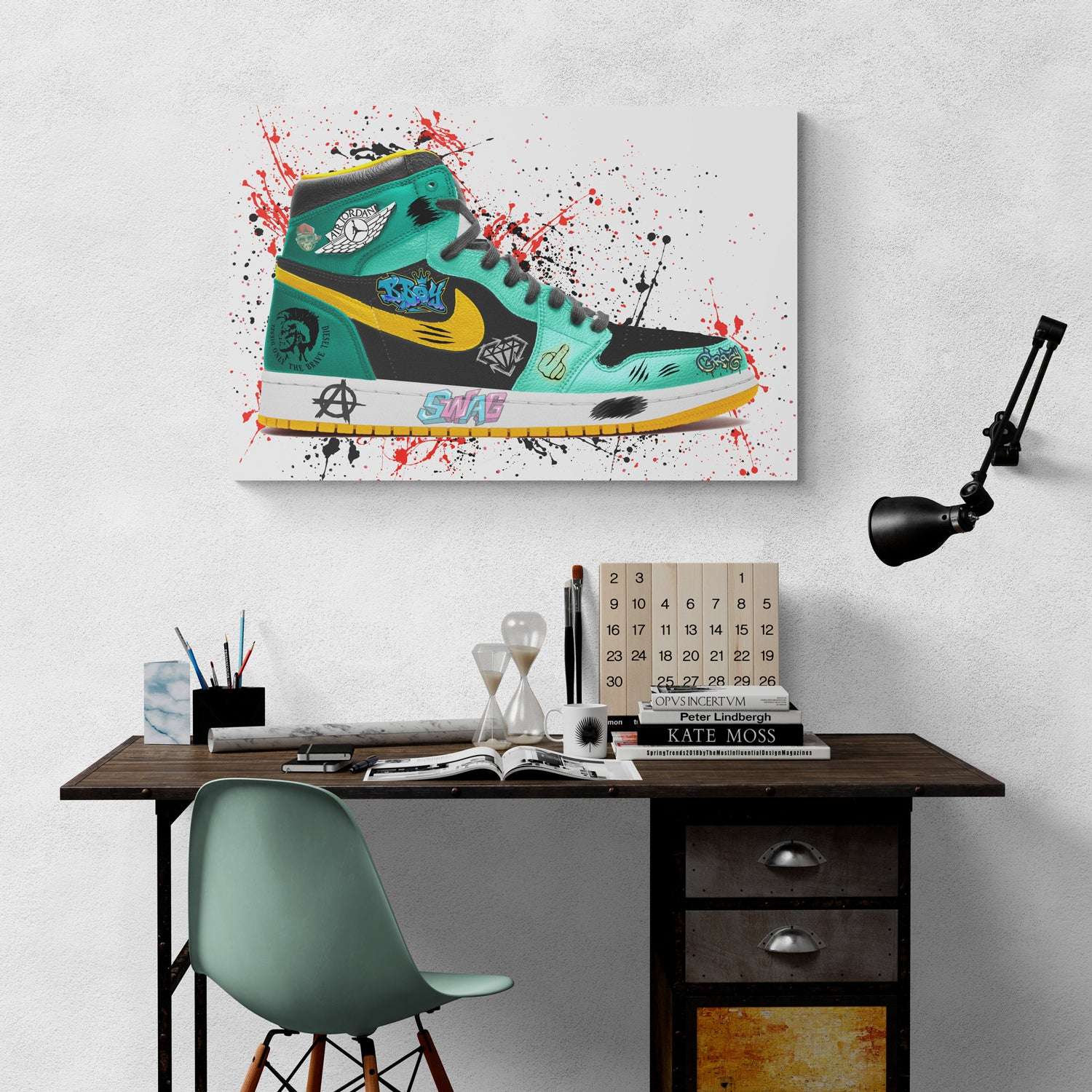 Green Nike Jordan Air Graffiti Sneaker