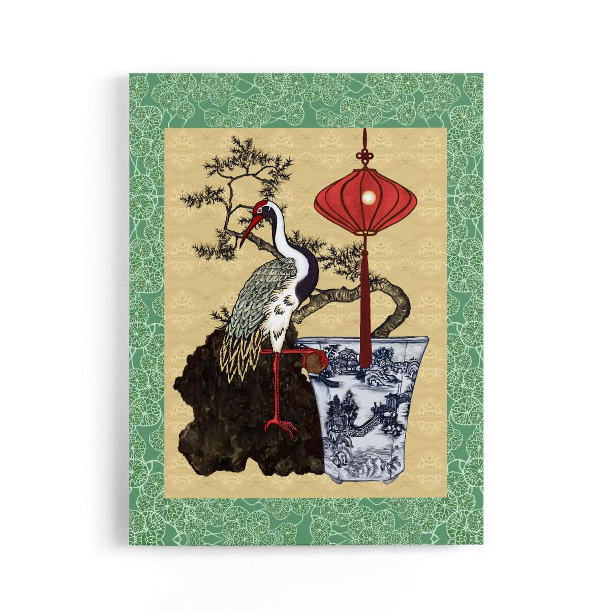 Longevity Crane with Nasturtium