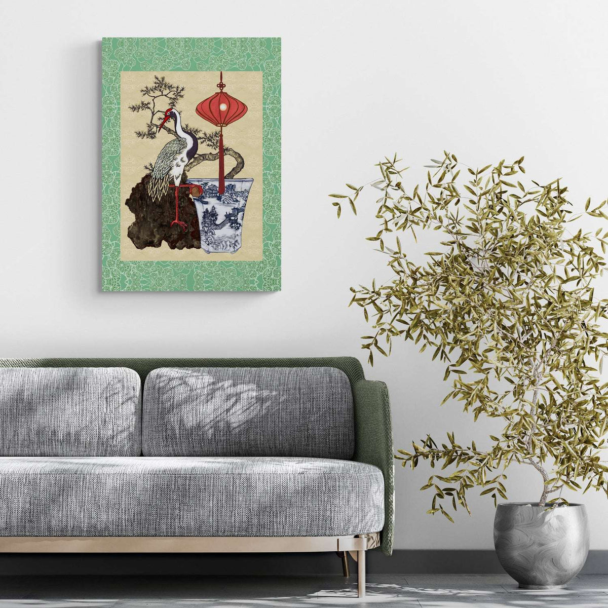 Longevity Crane with Nasturtium