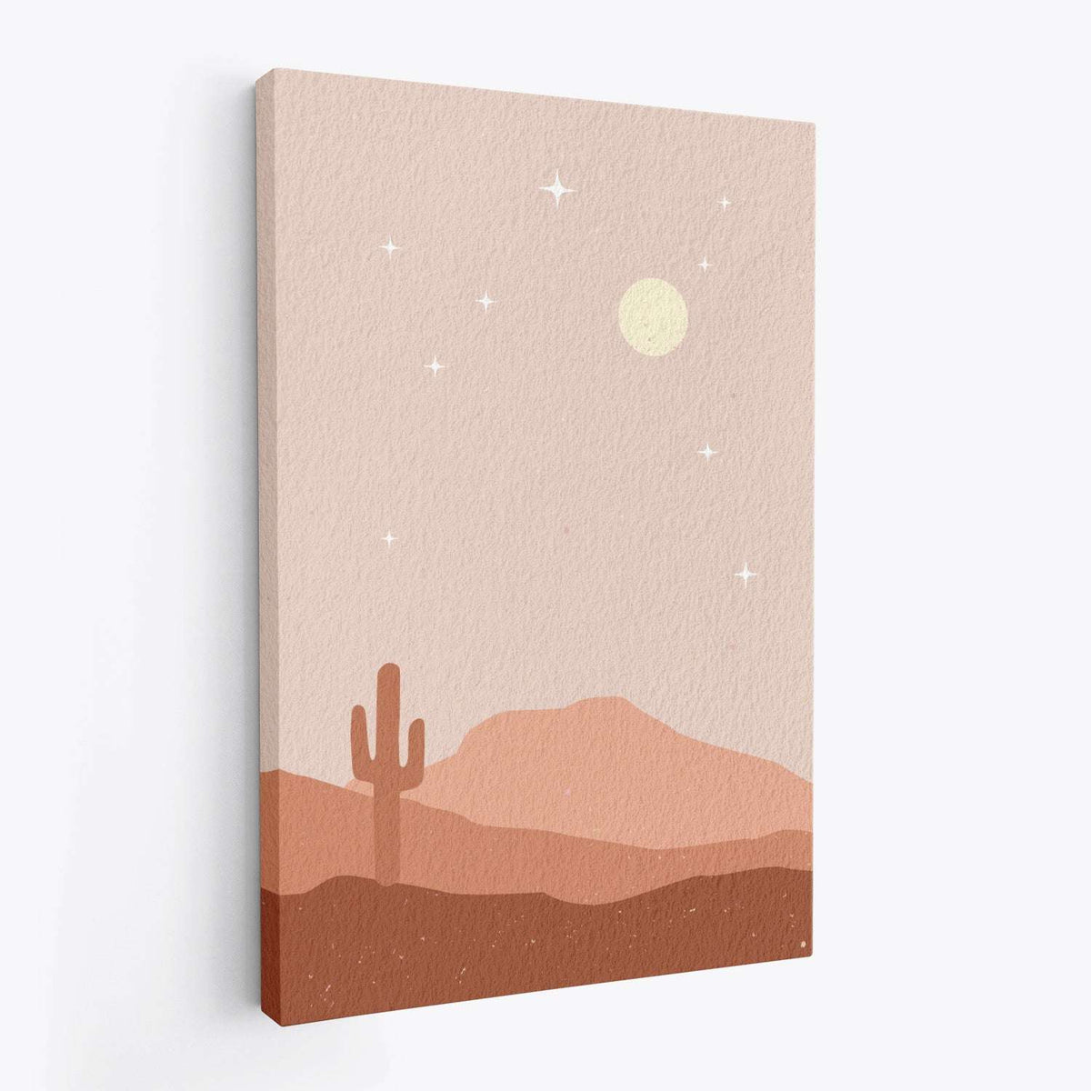 Pink Desert Sunset Moon