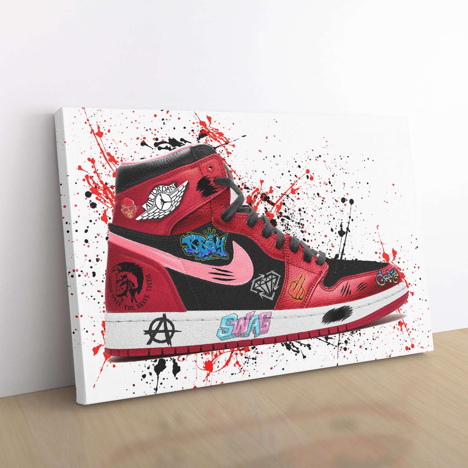 Red Nike Jordan Air Graffiti Sneaker