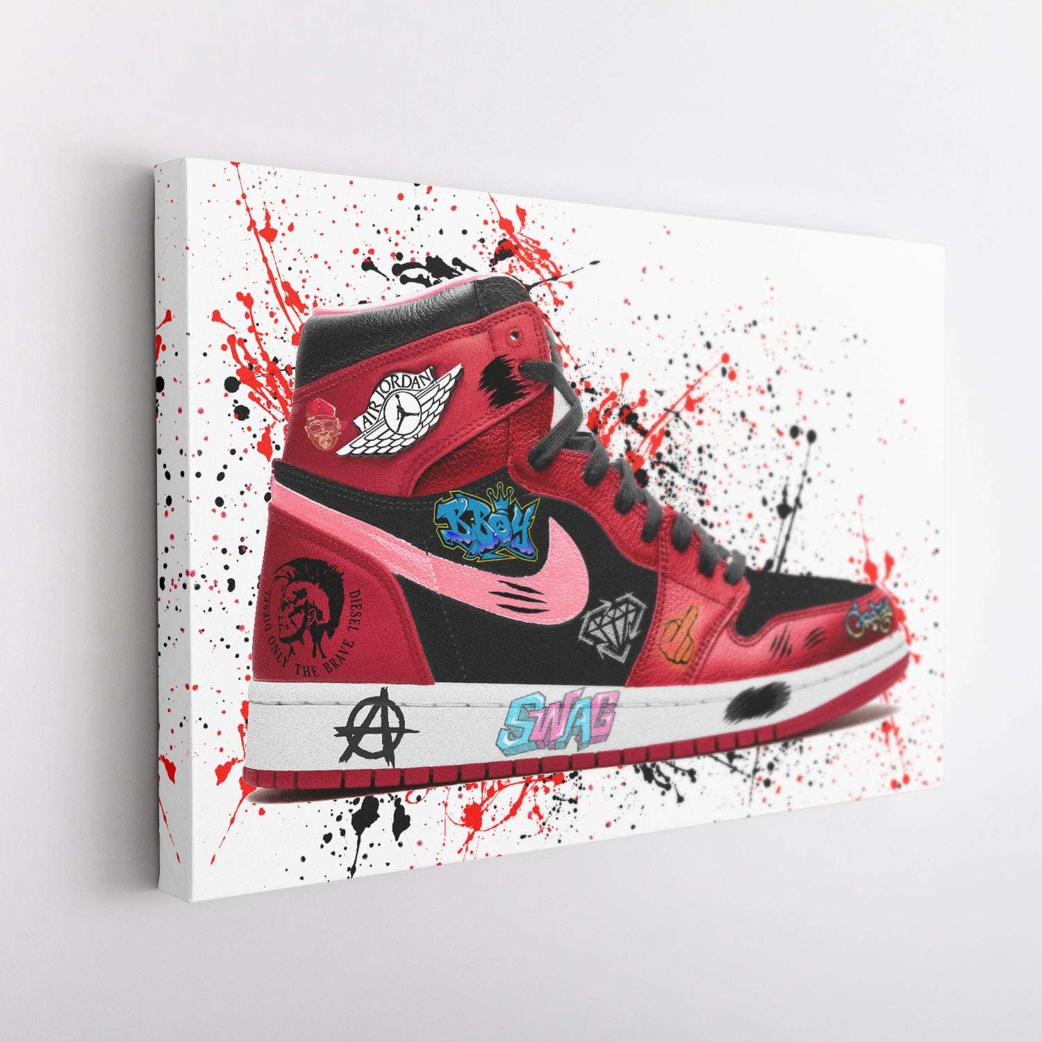 Red Nike Jordan Air Graffiti Sneaker