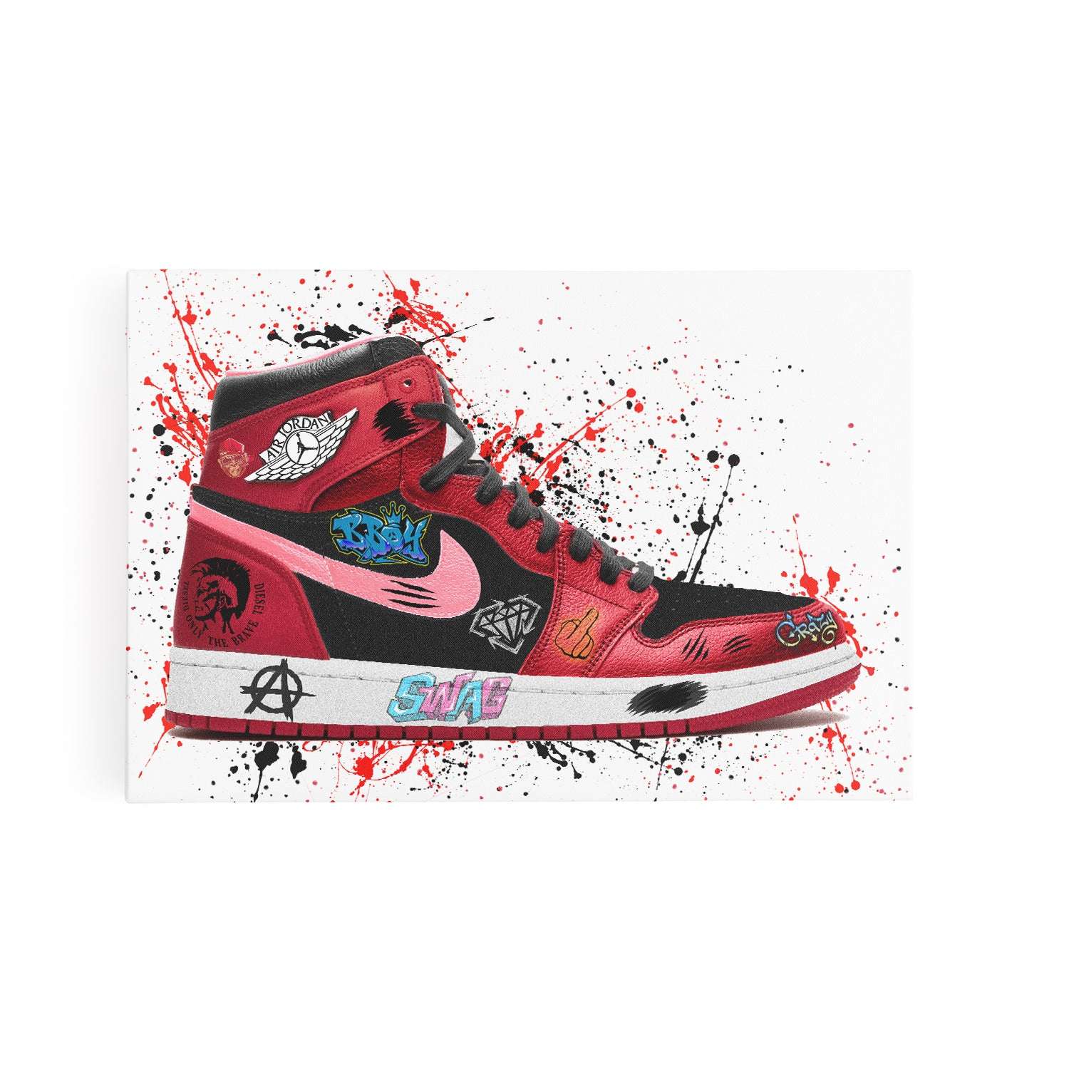 Red Nike Jordan Air Graffiti Sneaker