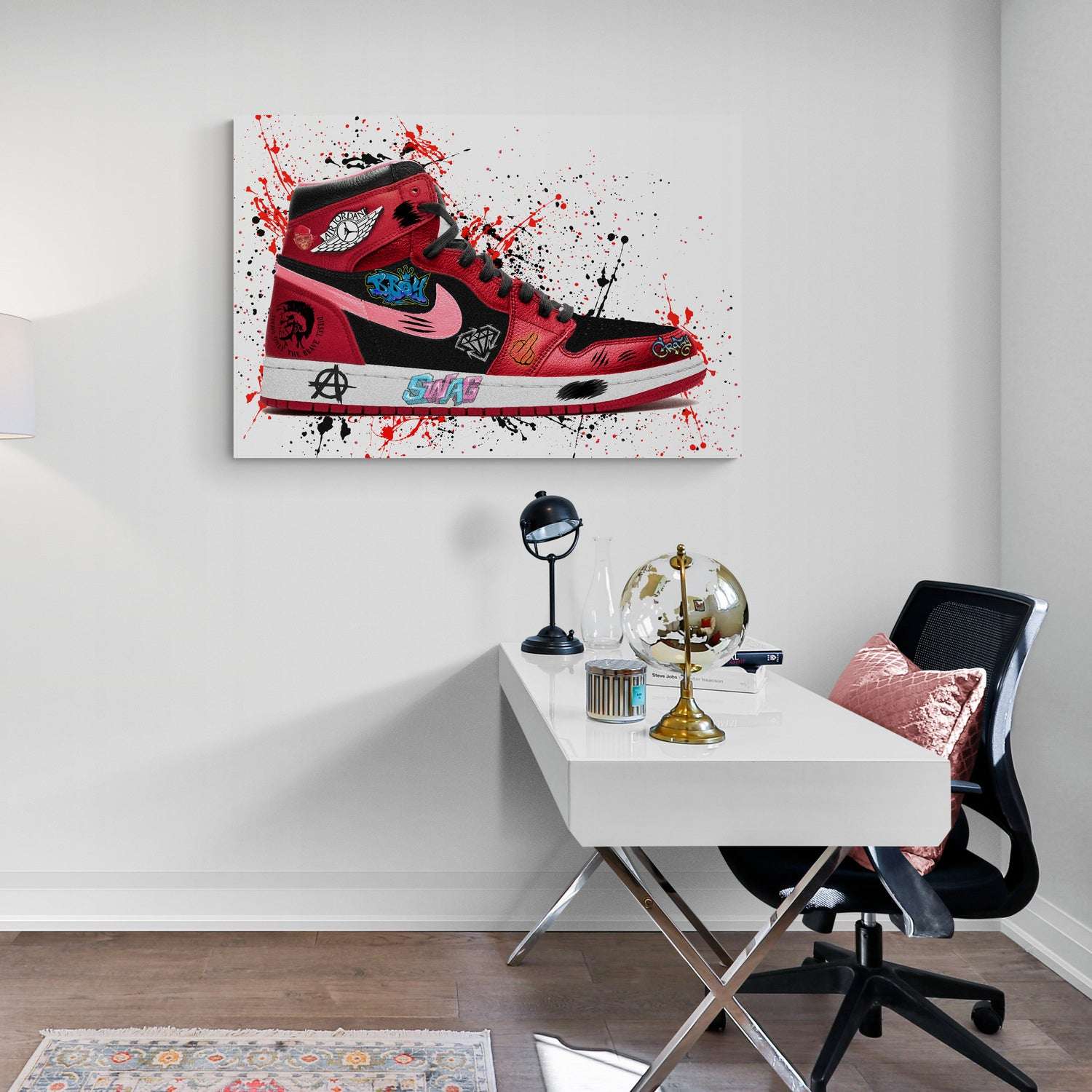 Red Nike Jordan Air Graffiti Sneaker