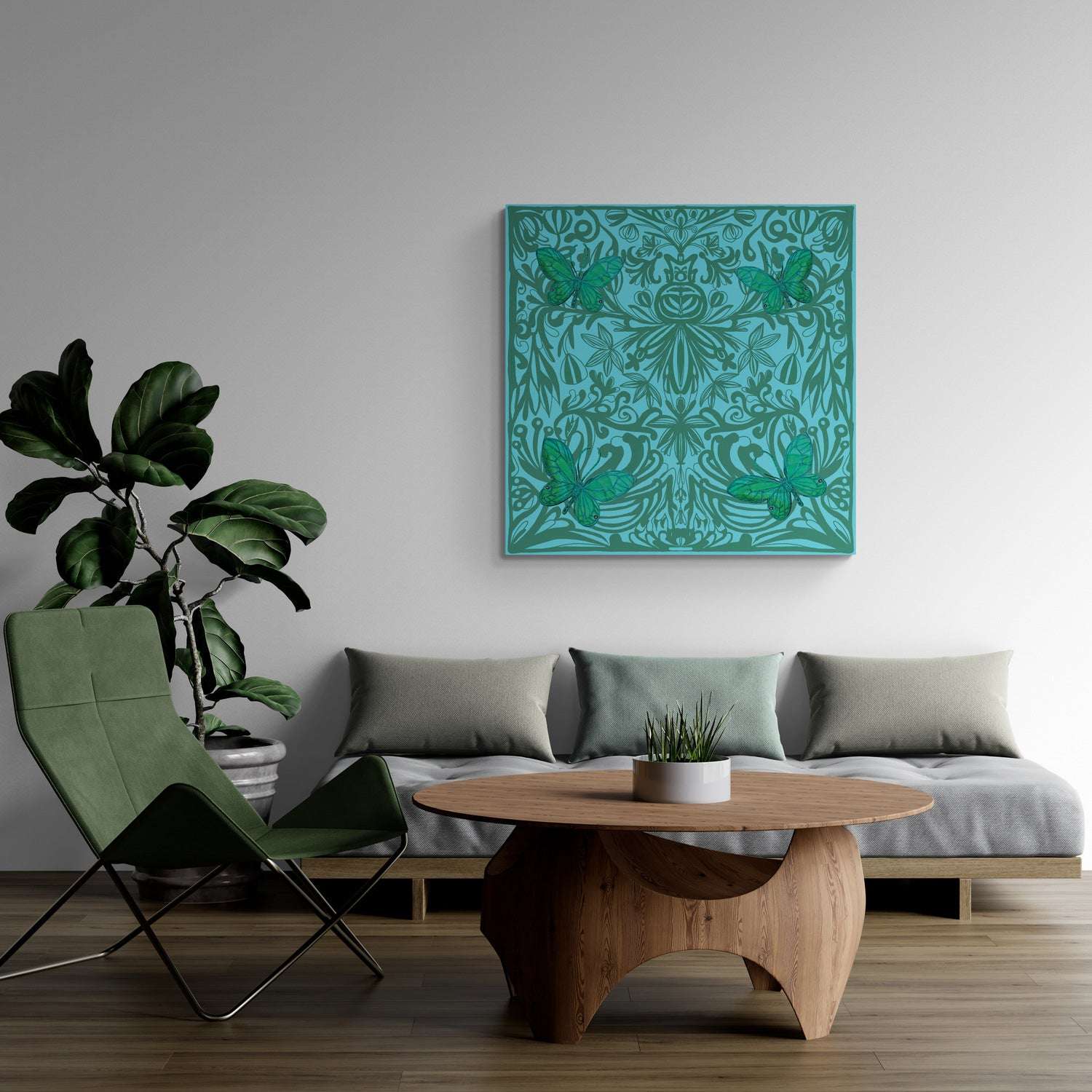 Ashlamari Gold Butterflies on Canvas by Tamiris6 Graphic Art August Grove Size: 30 H x 30 W x 1.25 D