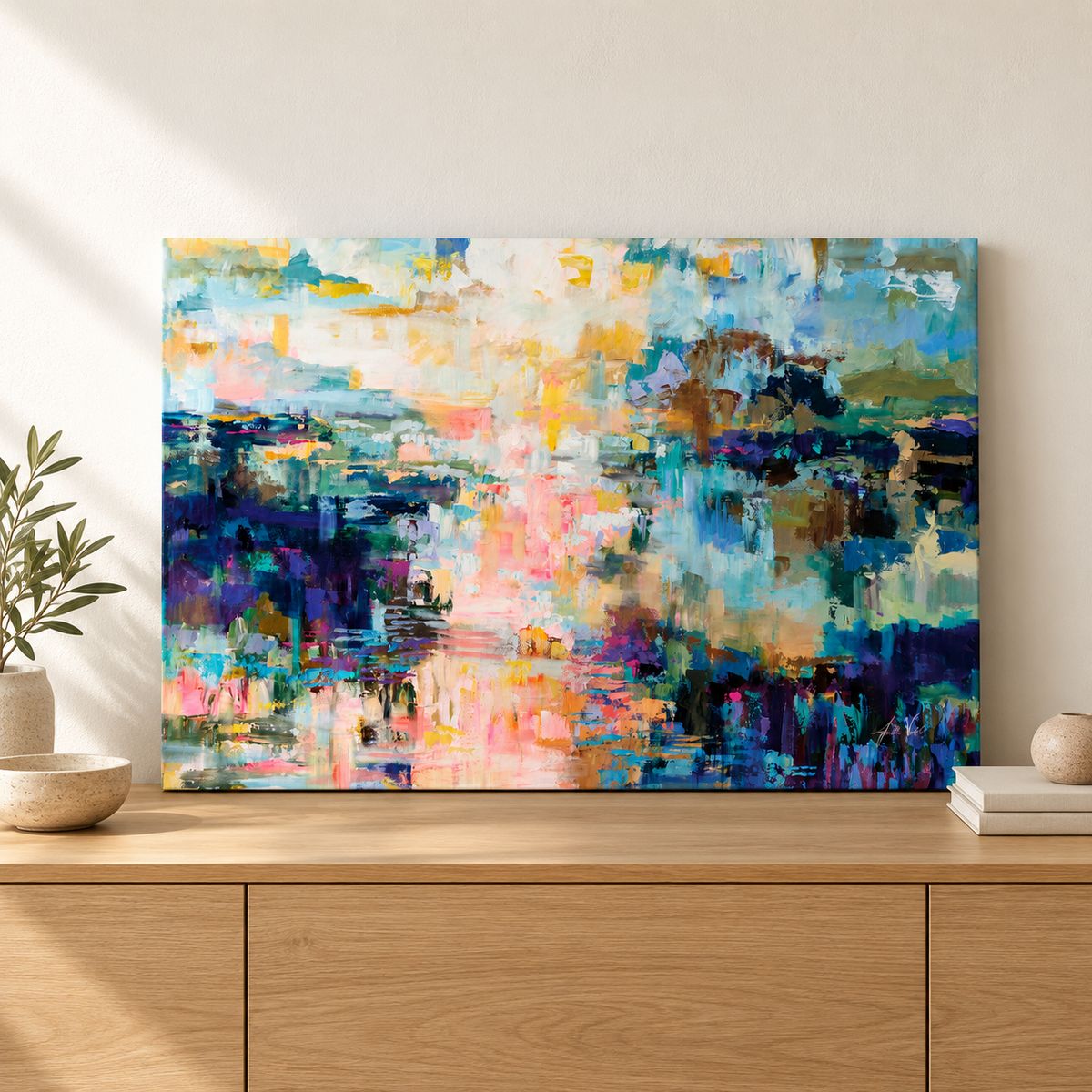 Joy of My Life by Jeanette Vertentes – leaning canvas mockup
