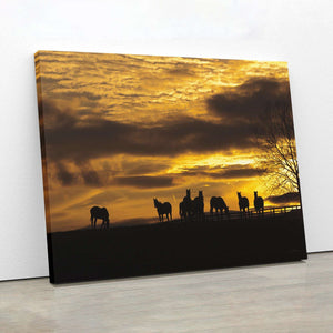 Horses At Sunset Canvas Wido 