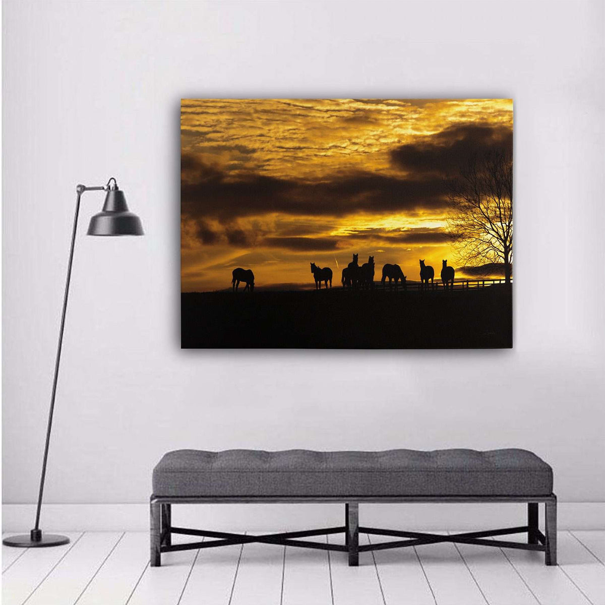 Horses At Sunset Canvas Wido 