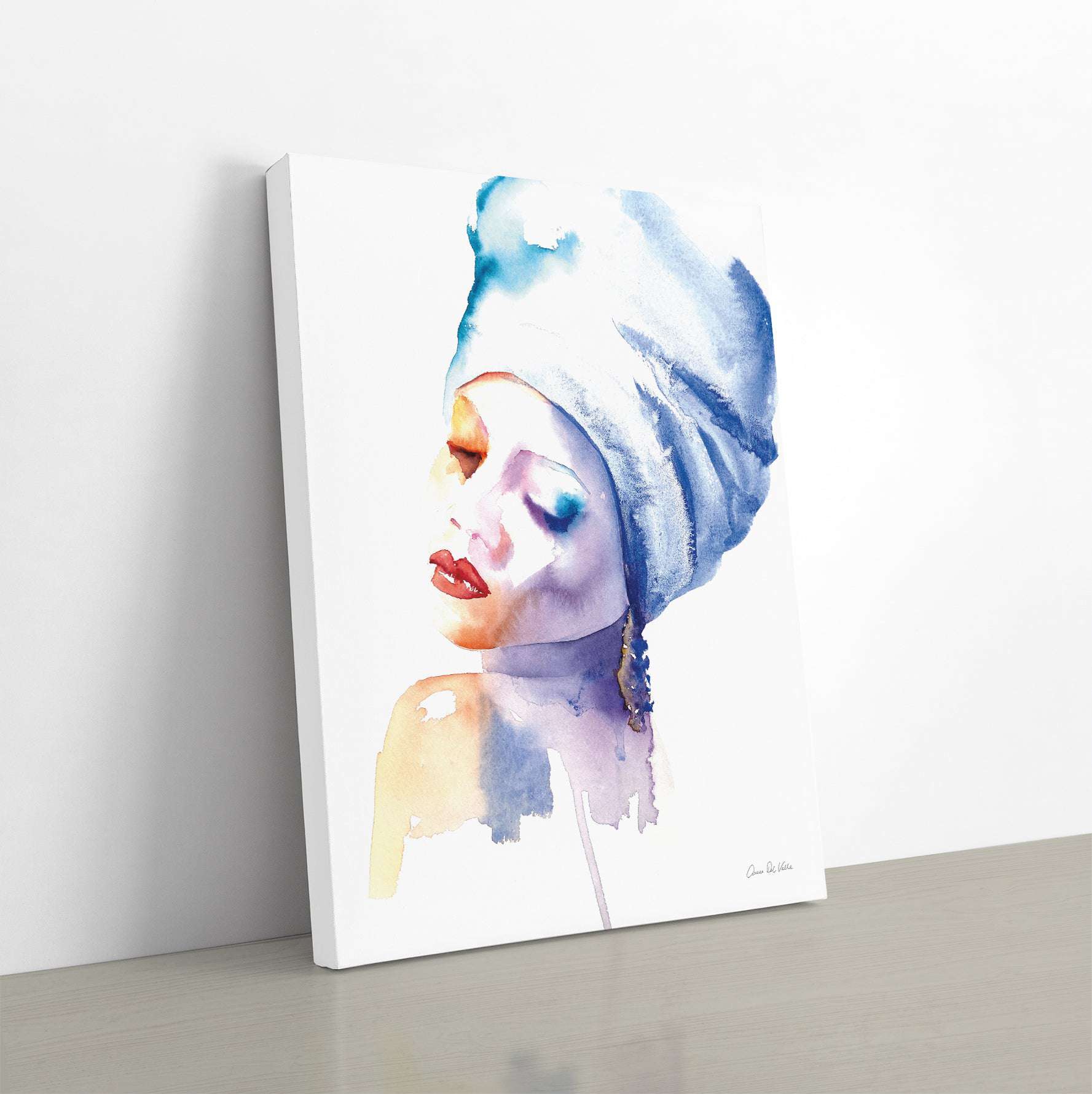 Woman In Blue Ink Woman In Blue - Magna Canvas