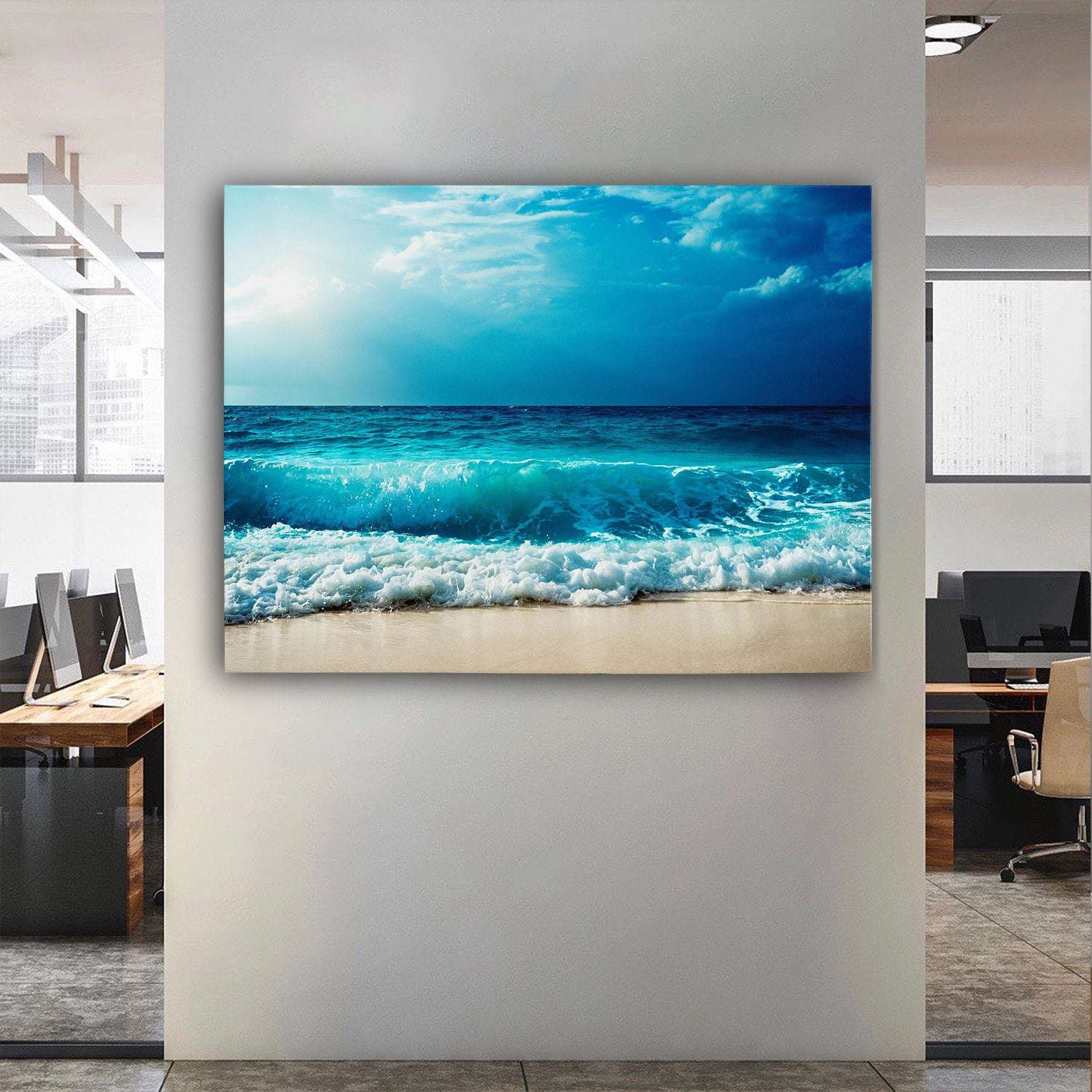 Deep Blue Beachscape Canvas Wido 