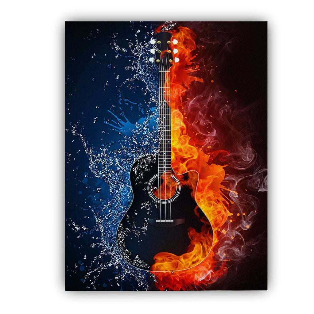  BAIKUTOUAN Acoustic Guitar in Fire and Water Printed