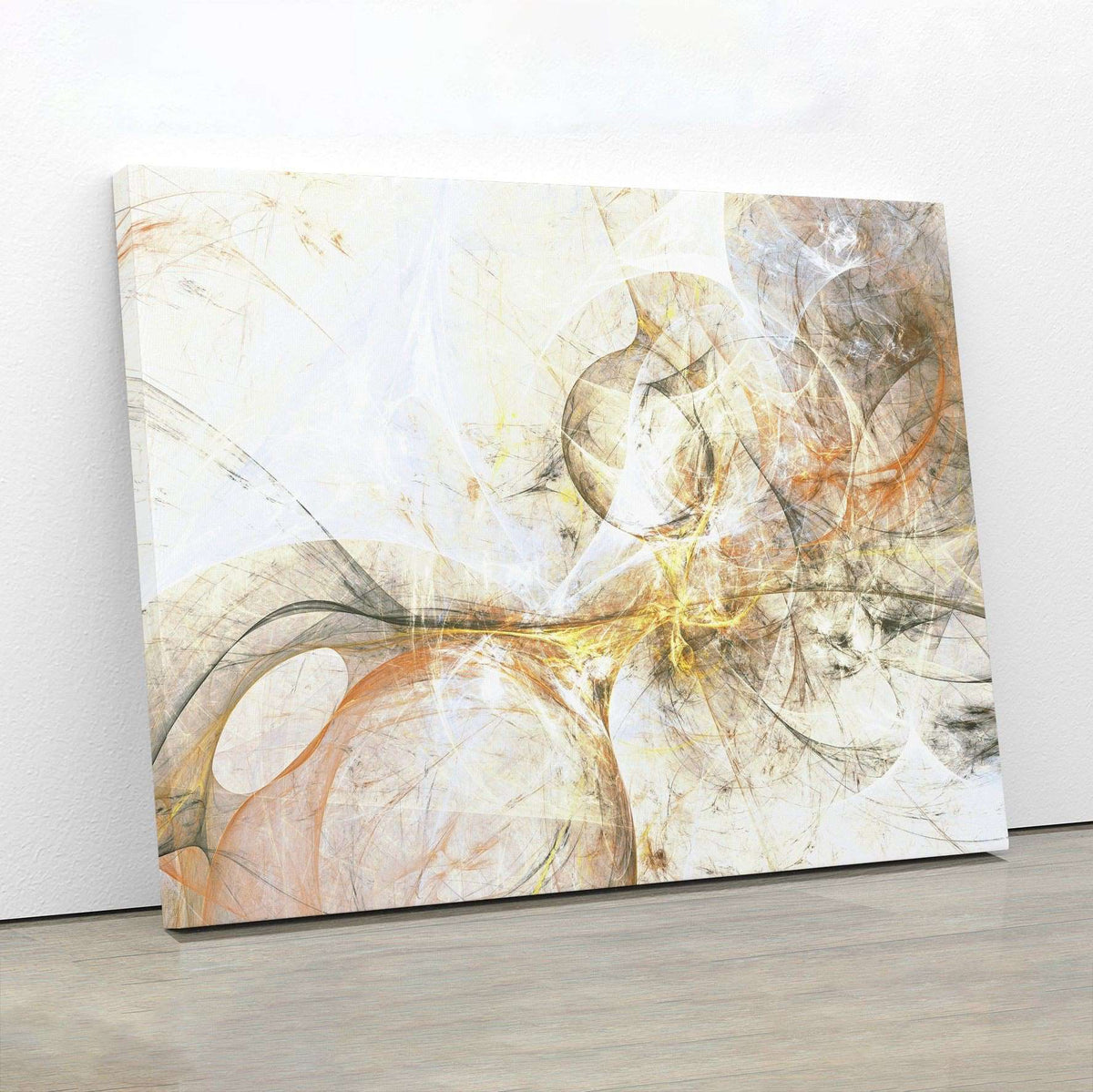 Grey Yellow Grunge Abstract Canvas Magna Canvas 