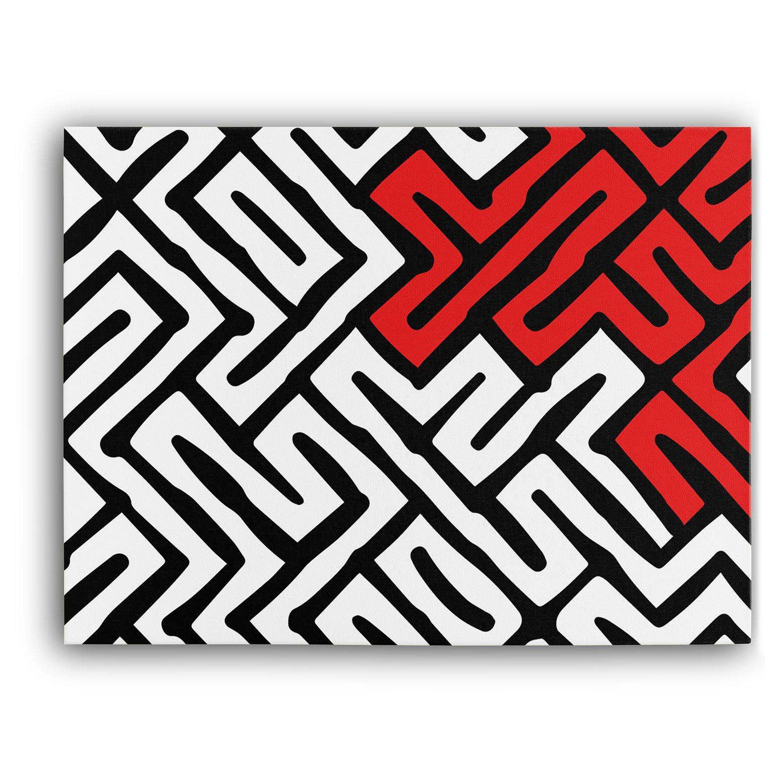 Red Geometry Canvas Wido 