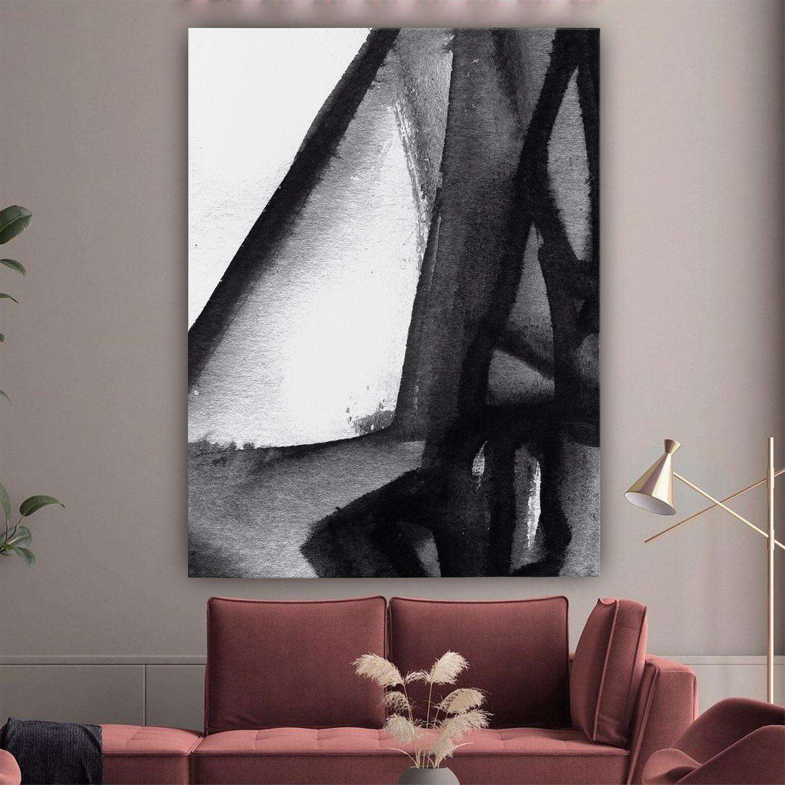 Black and White Abstract I Canvas Wido 