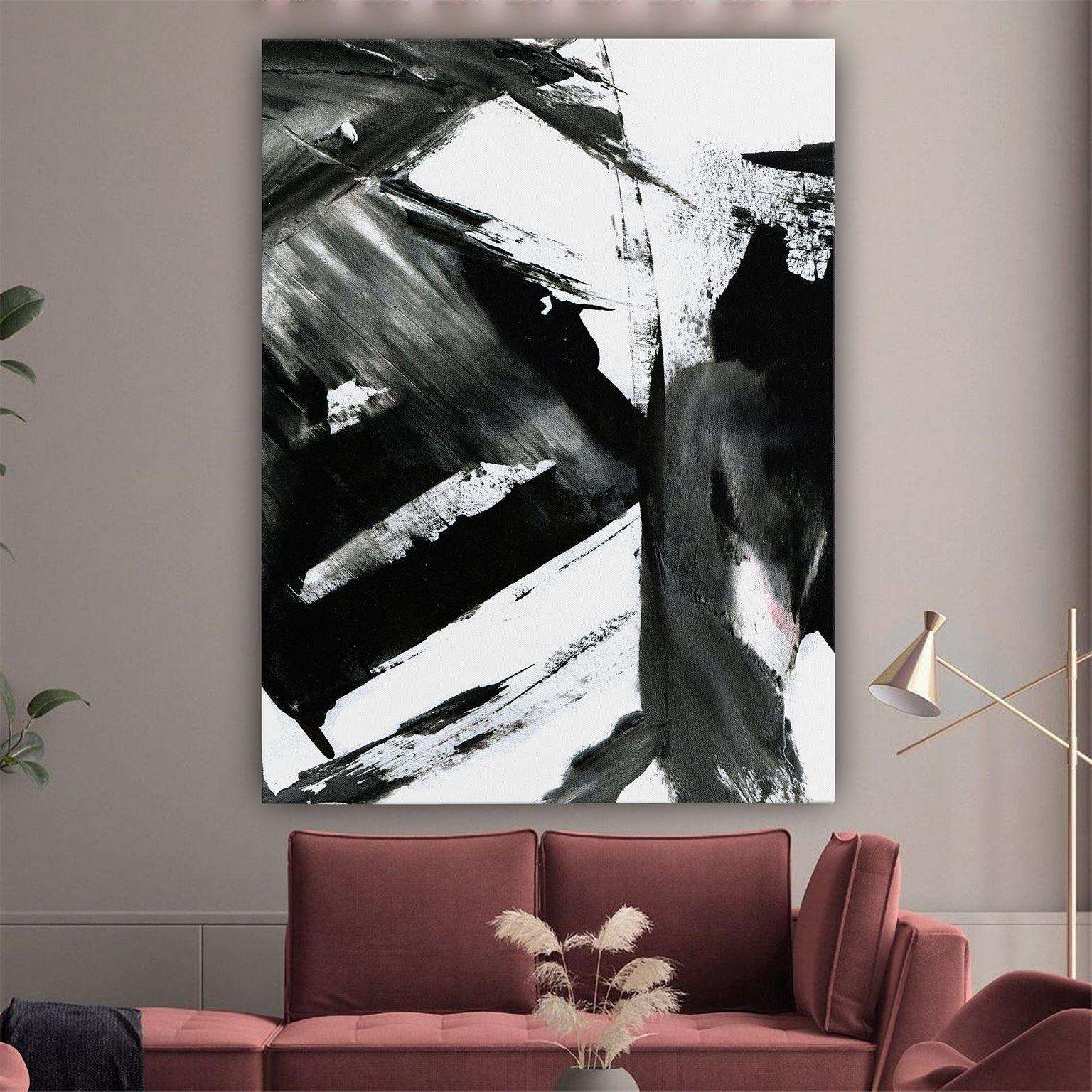 Black and White Abstract II Canvas Wido 