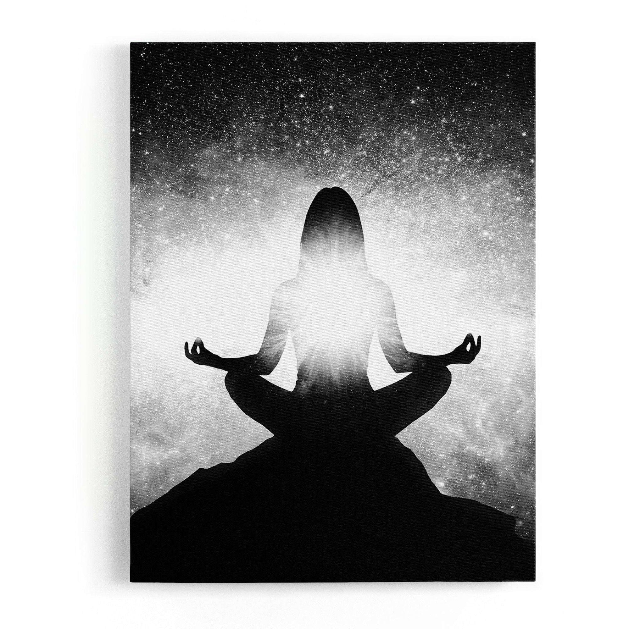 Meditation In The Stars Canvas Wido 30x60 cm / 12x24″ Black 