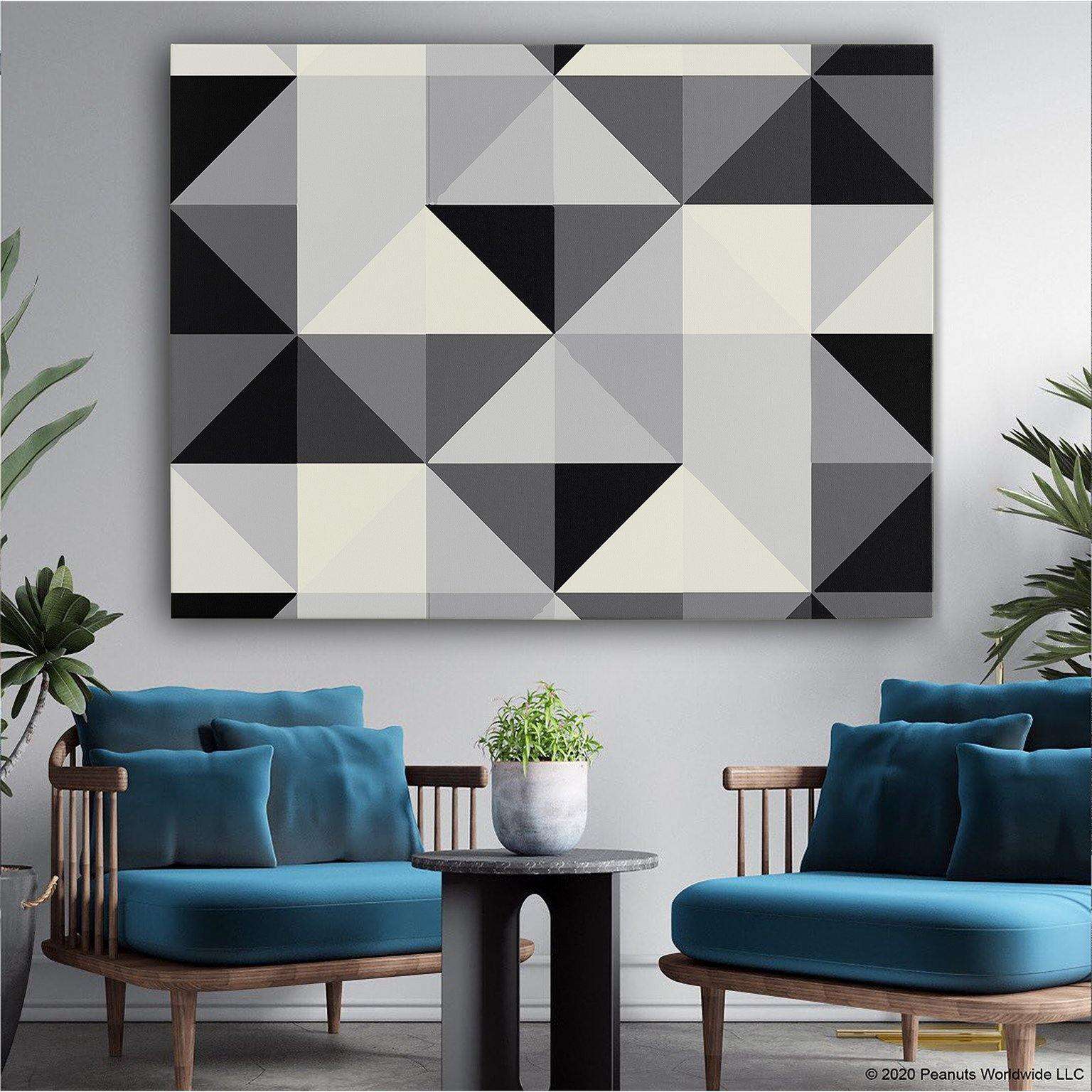 Black and White Geometry Canvas Wido 