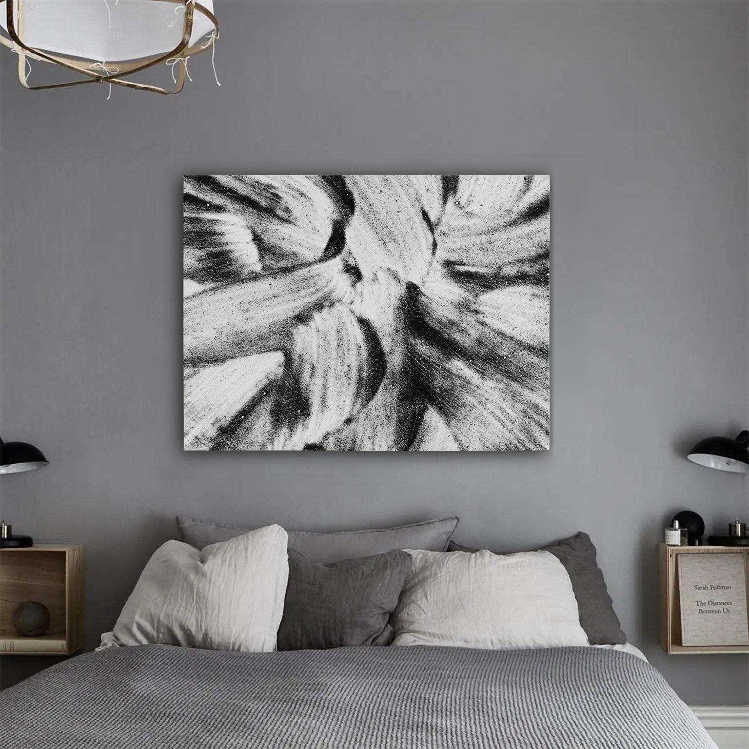 Black & White Flower Canvas Wido 