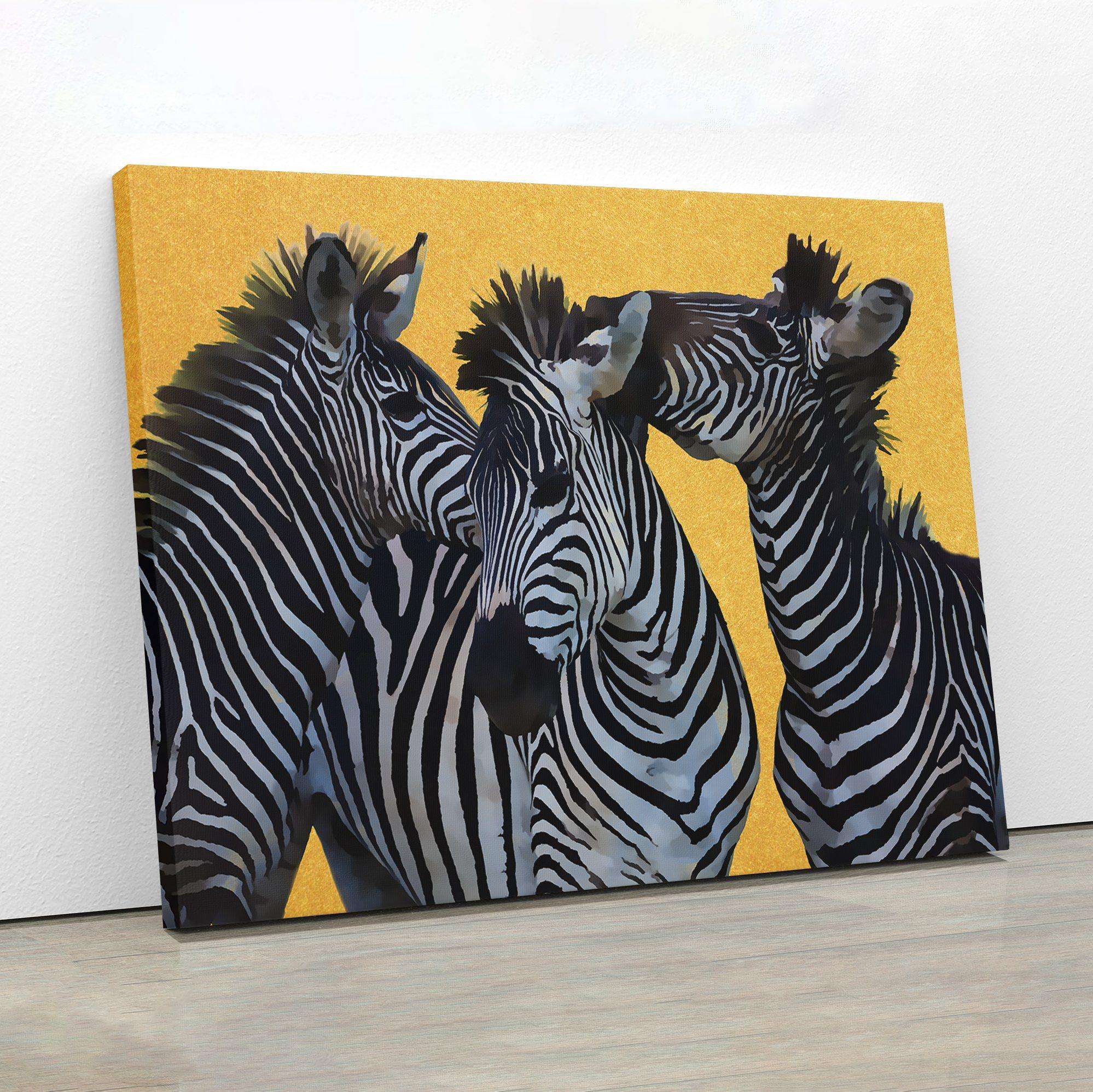 Zebras In Gold Canvas Wido 