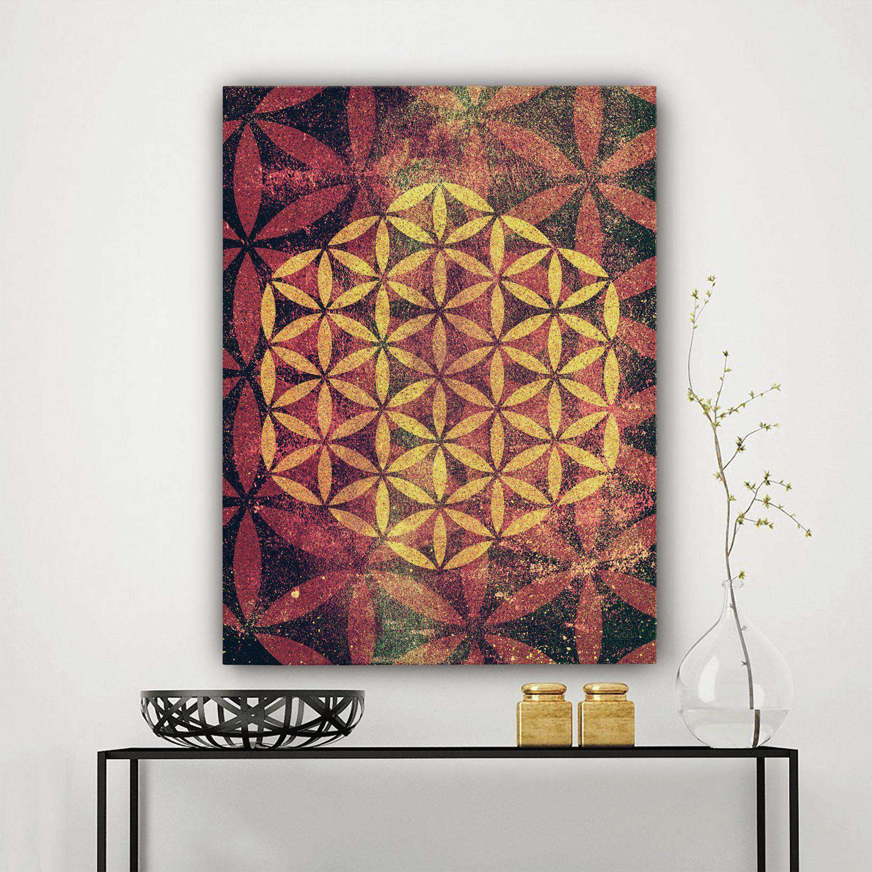 Flower Of Life Gold Canvas Wido 