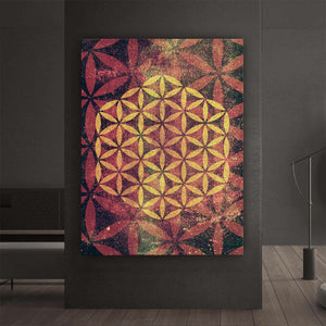 Flower Of Life Gold Canvas Wido 