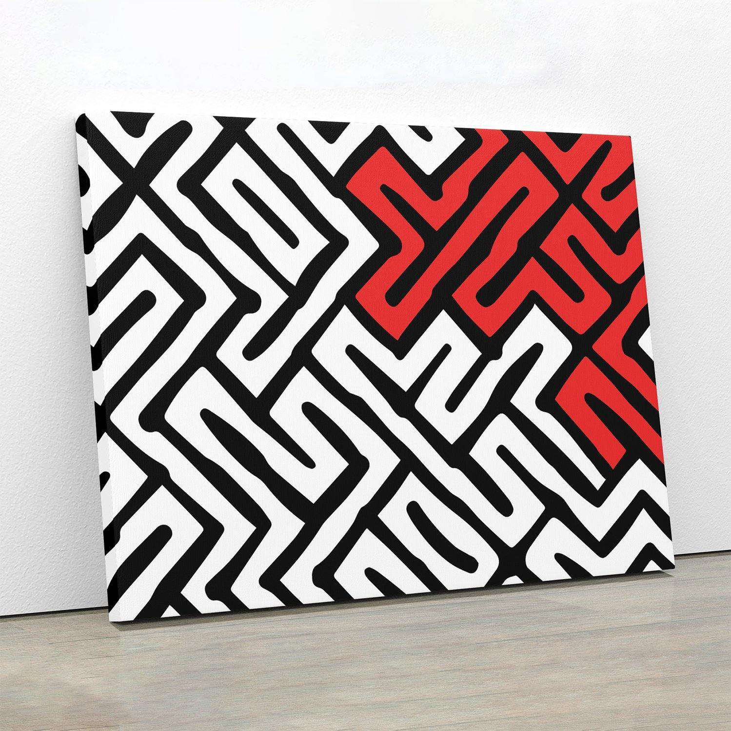 Red Geometry Canvas Wido 