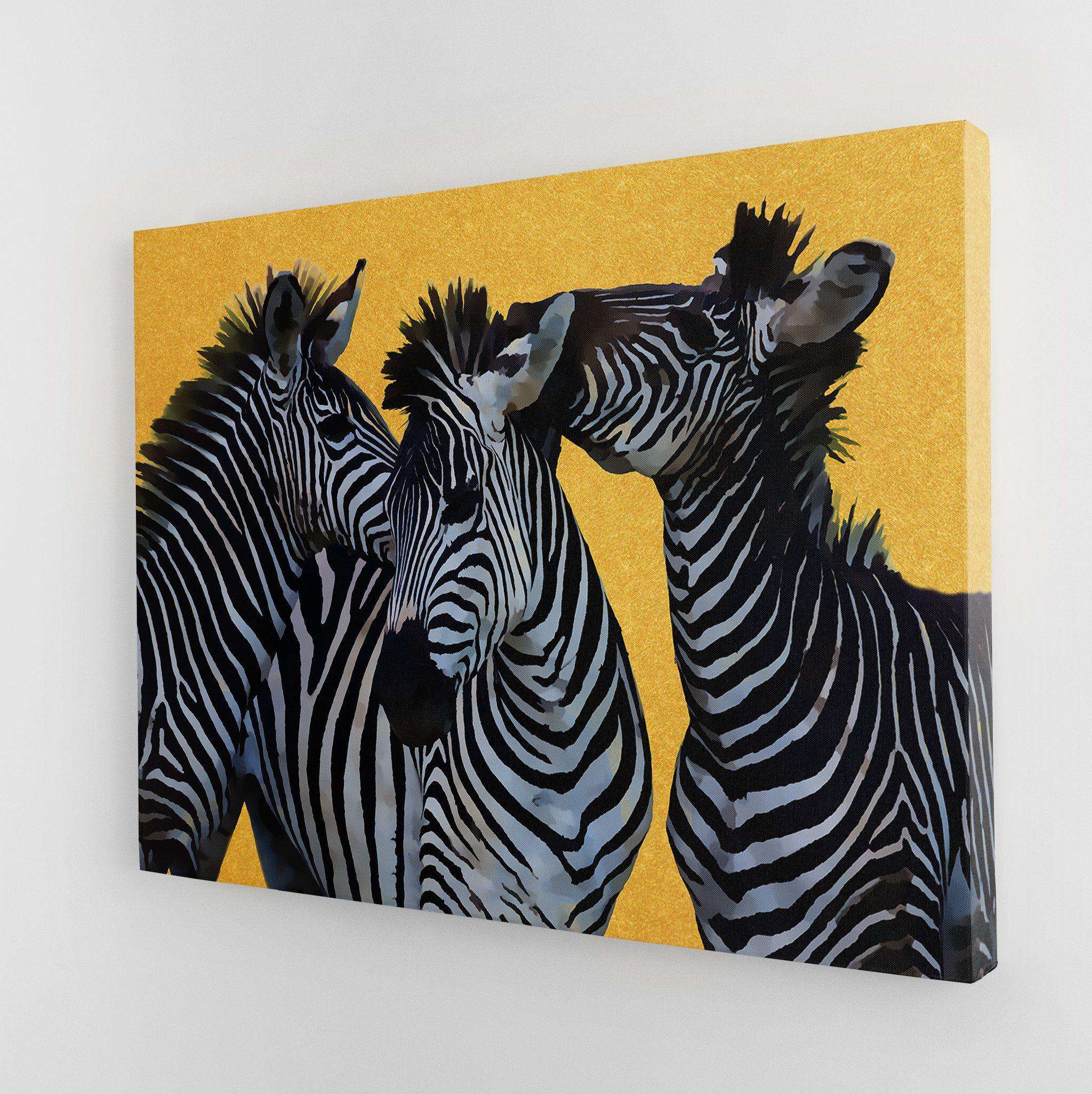 Zebras In Gold Canvas Wido 