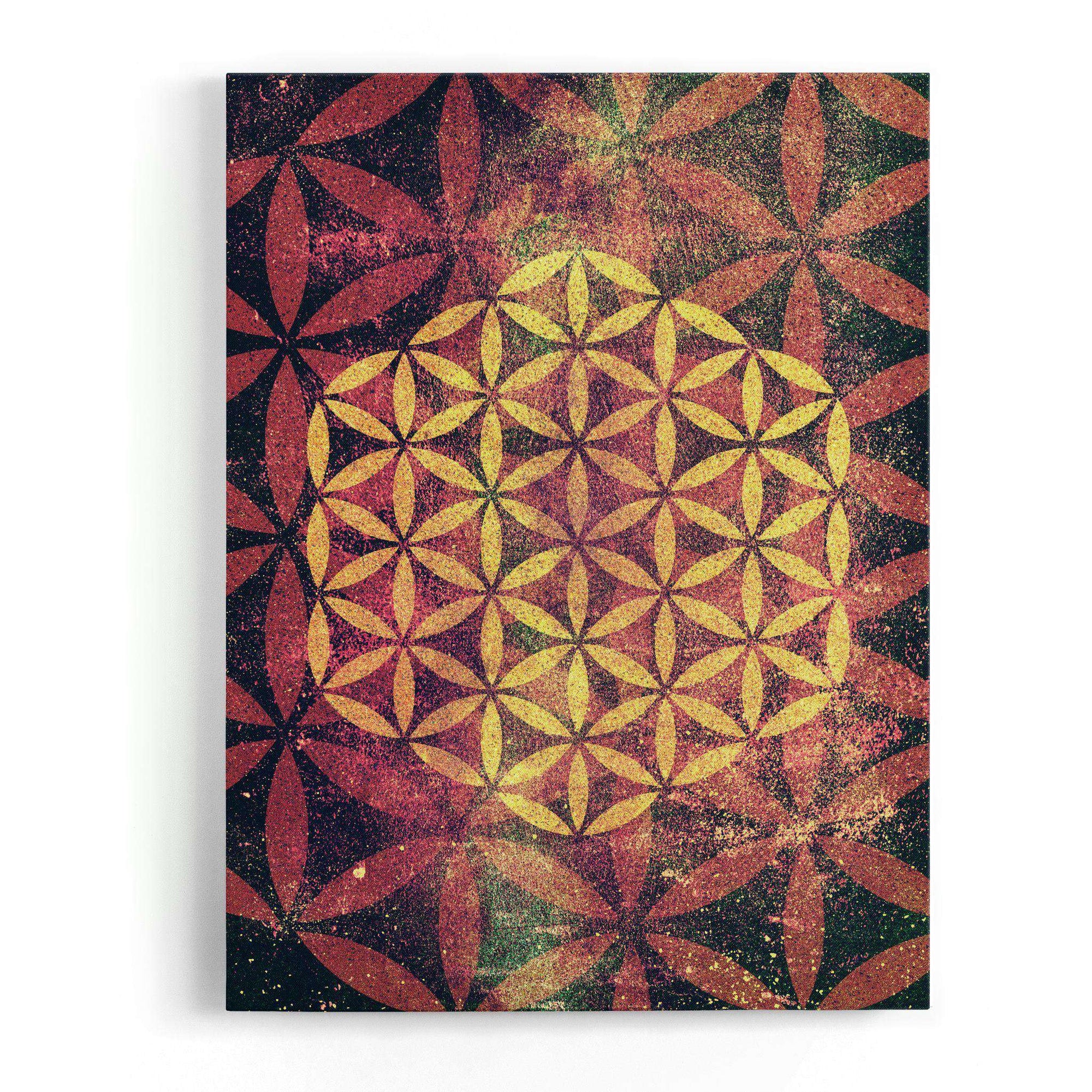 Flower Of Life Gold Canvas Wido 