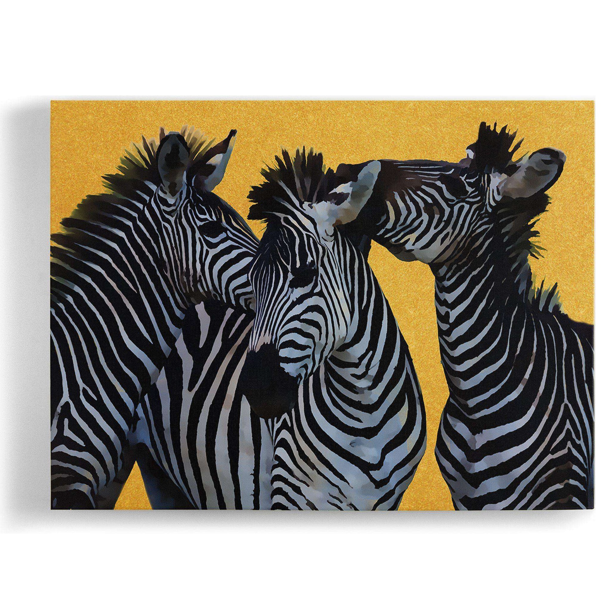 Zebras In Gold Canvas Wido 