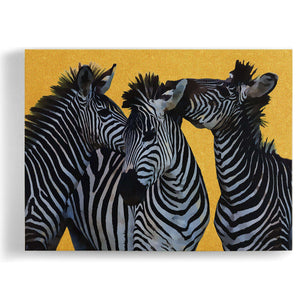 Zebras In Gold Canvas Wido 