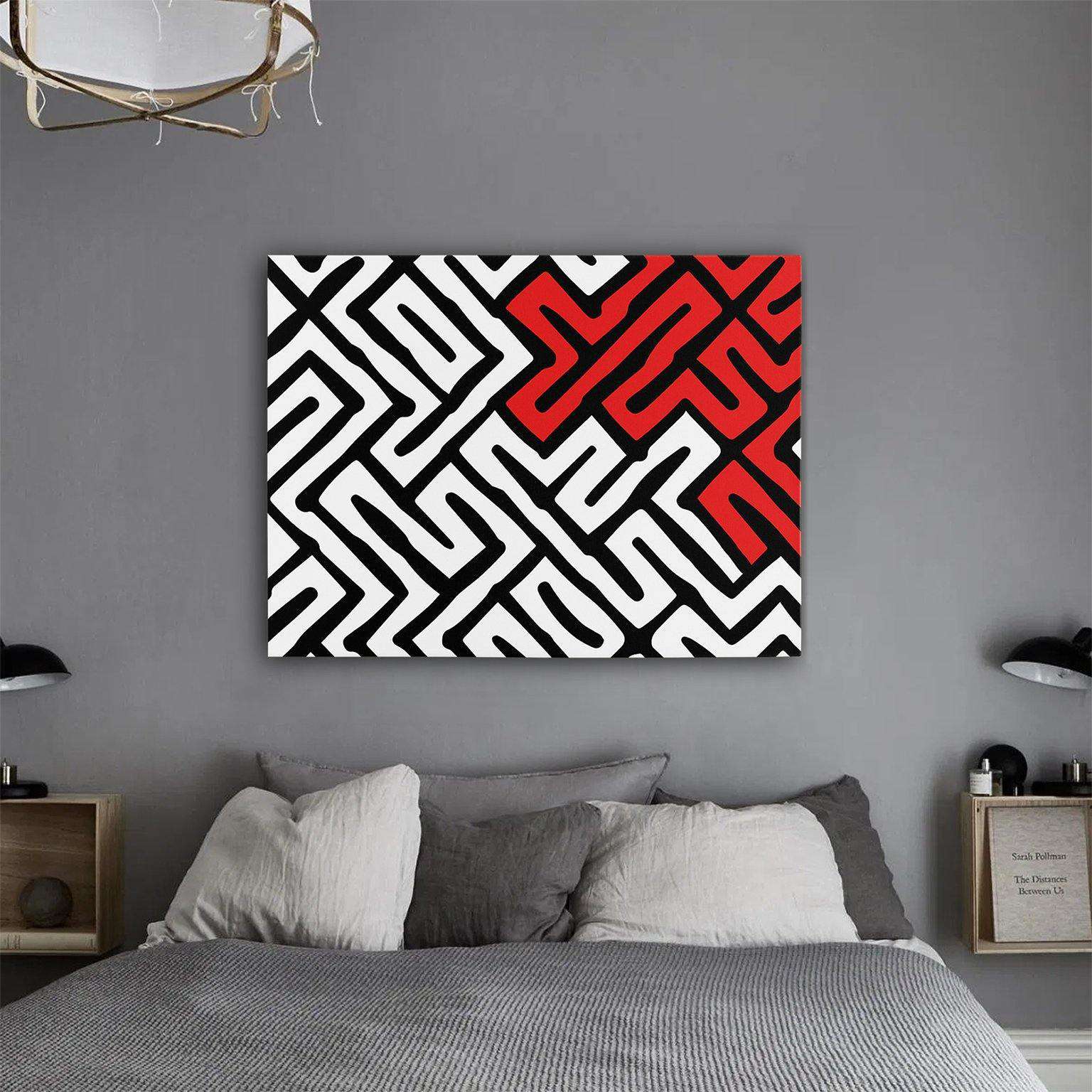 Red Geometry Canvas Wido 