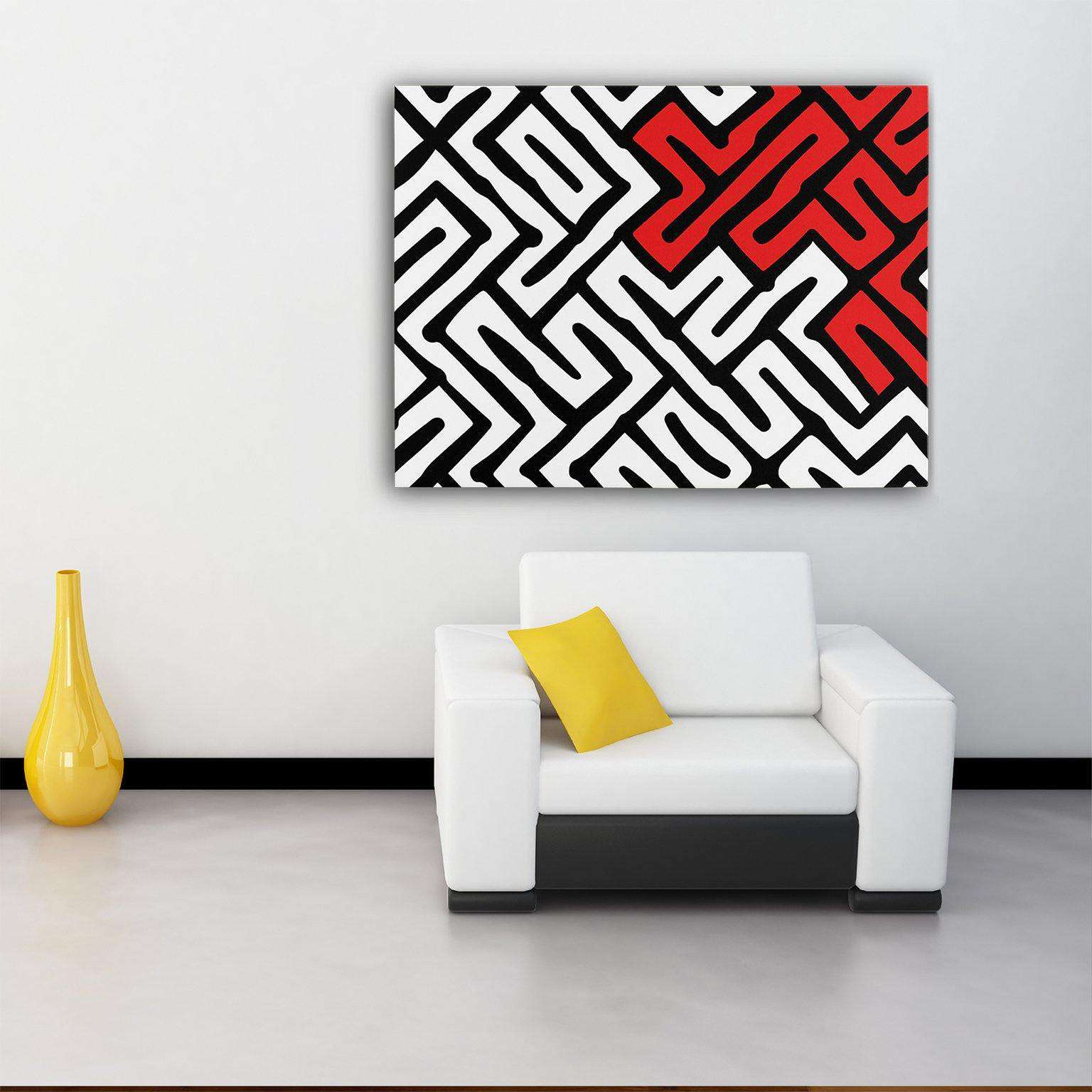 Red Geometry Canvas Wido 