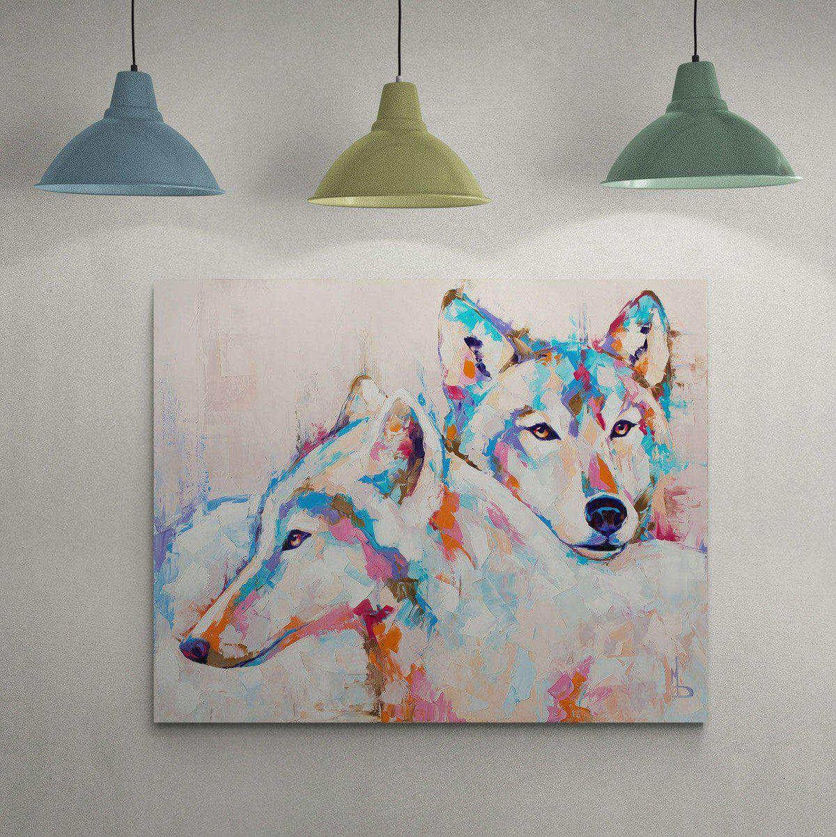 A Coupe of Wolves Canvas Magna Canvas 