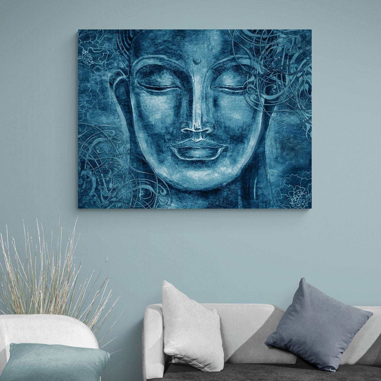 Blue Smiling Buddha Canvas Magna Canvas 
