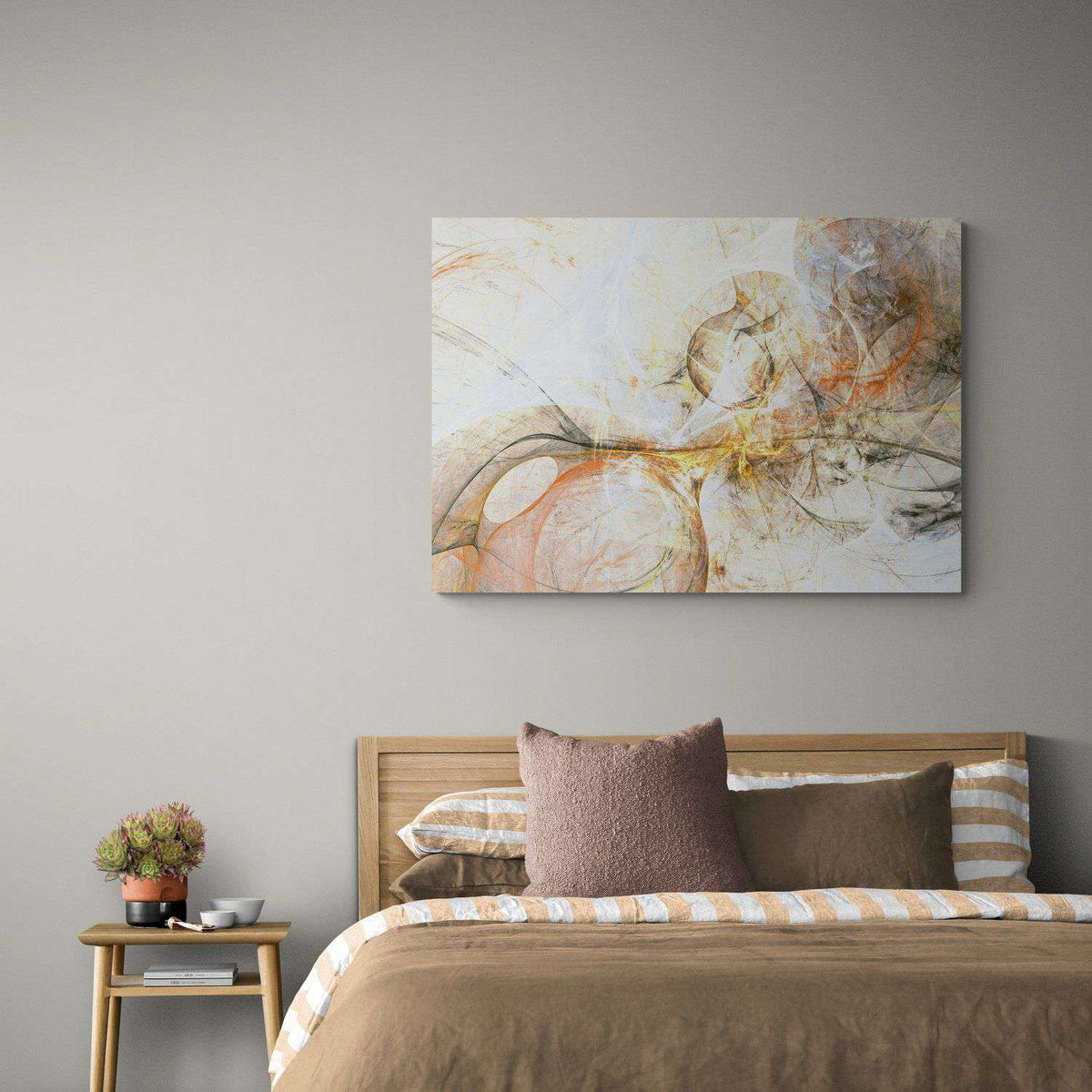 Grey Yellow Grunge Abstract Canvas Magna Canvas 