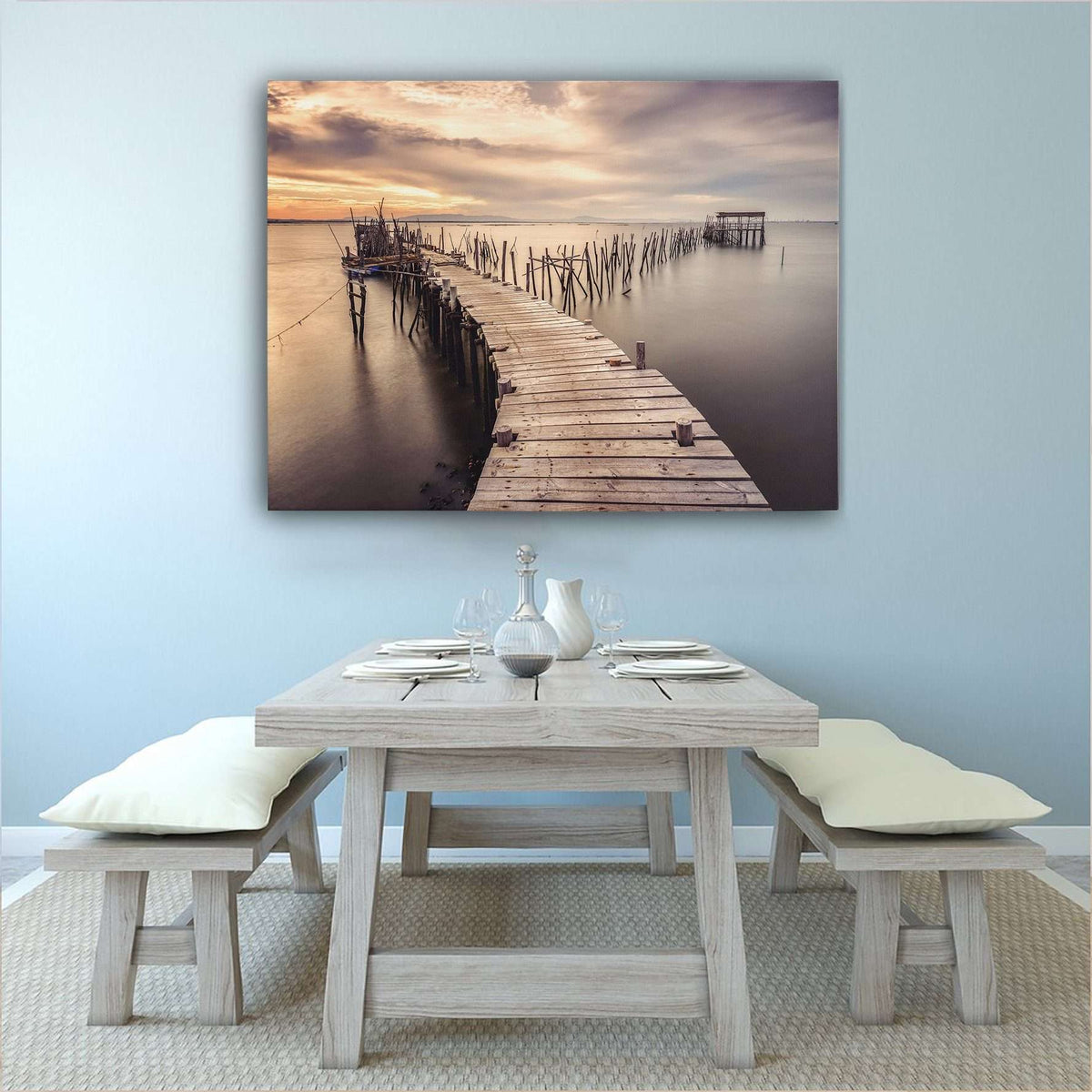 Old Wooden Pier Canvas Wido 
