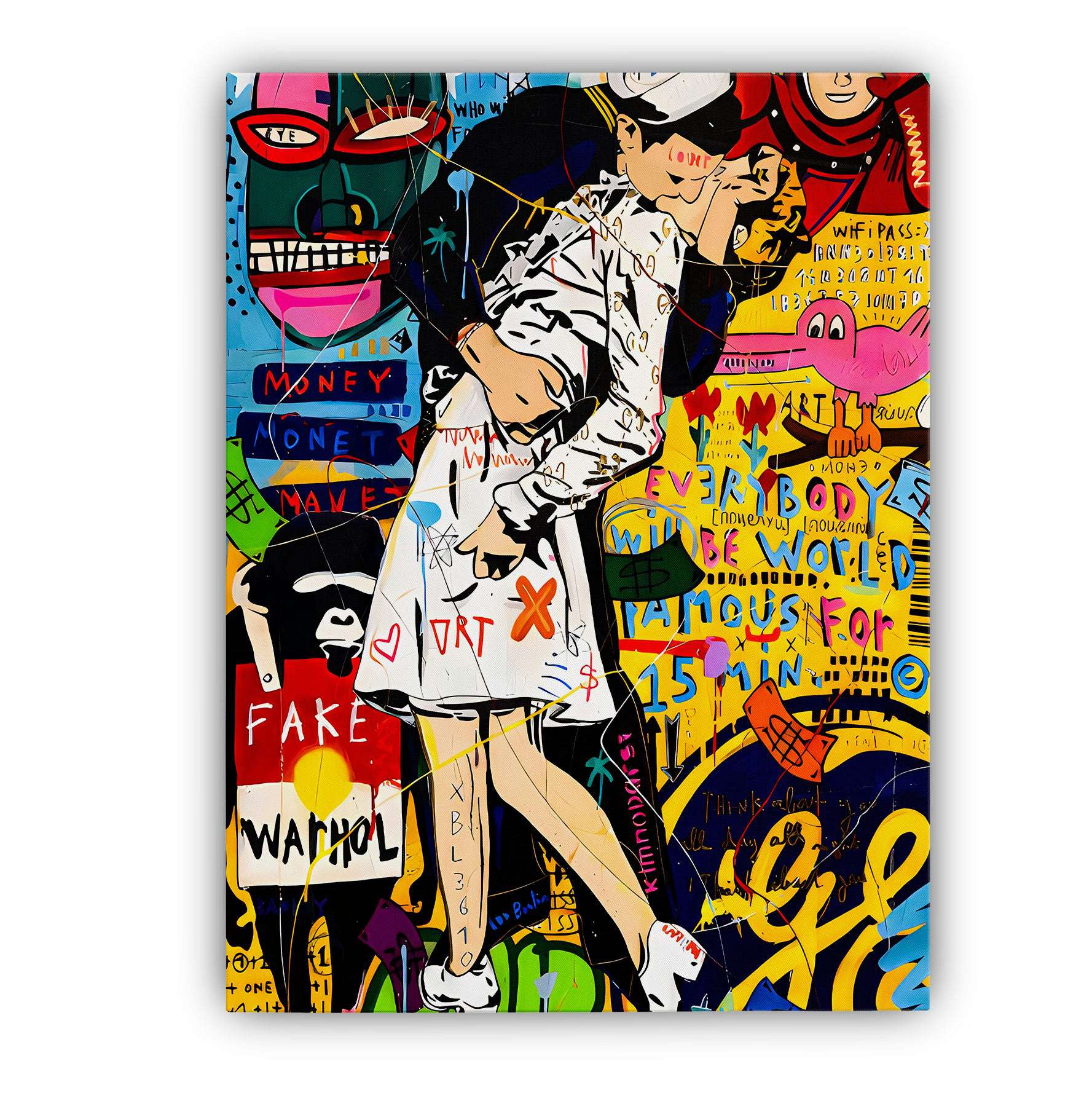 Kaws LV Canvas Print, Graffiti Wall Art