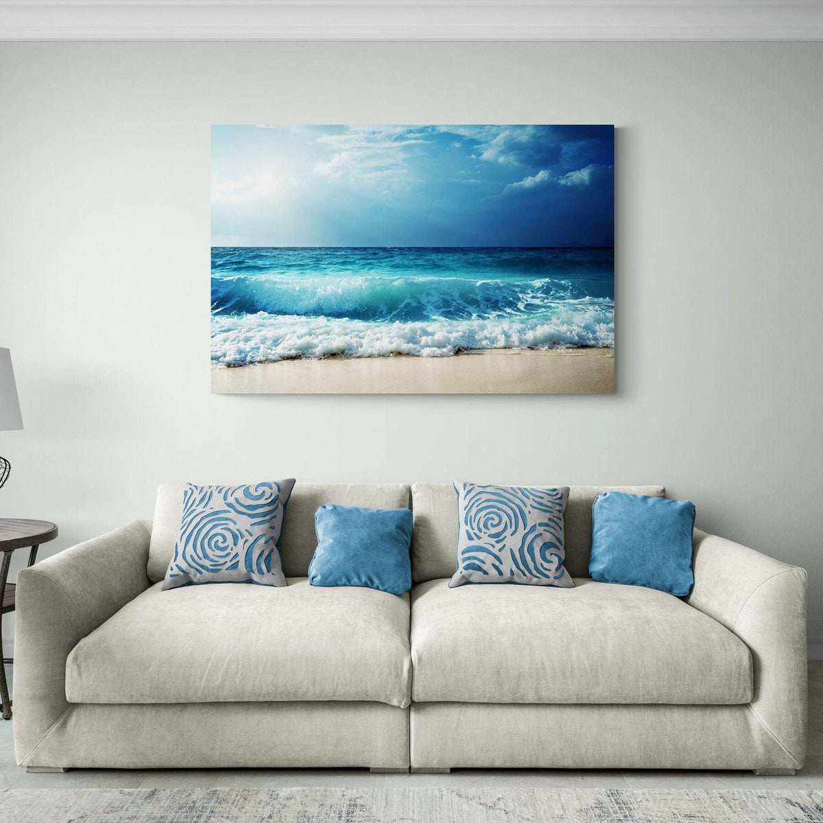 Deep Blue Beachscape Canvas Wido 