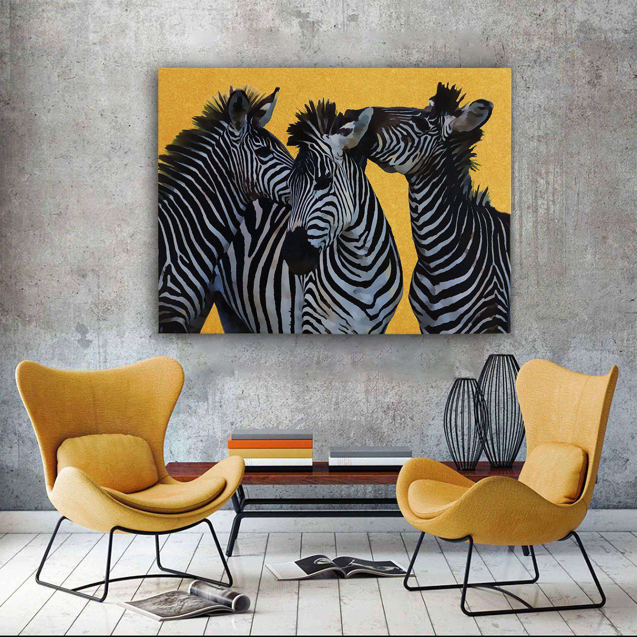 Zebras In Gold Canvas Wido 