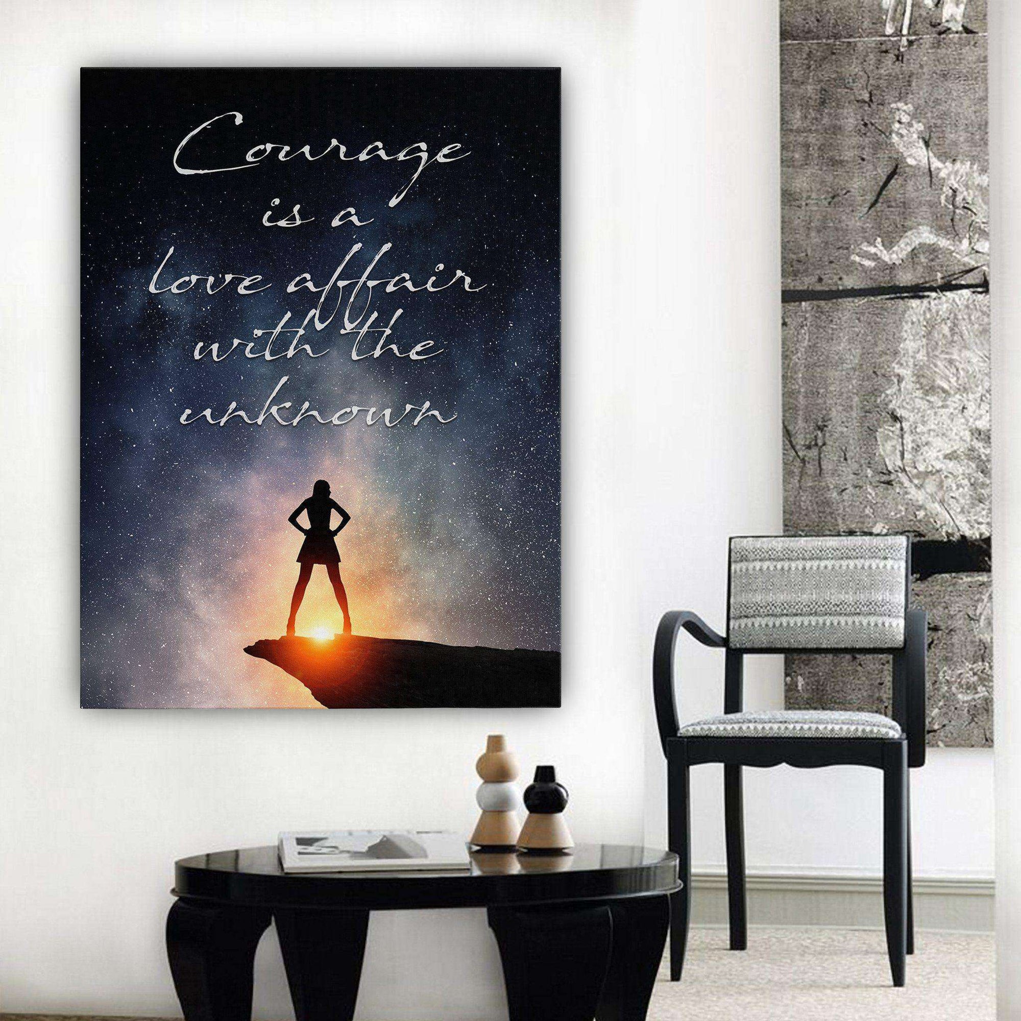 Courage Is A Love Affair Canvas Wido 18" x 24" (USA, UK, CA) Man 