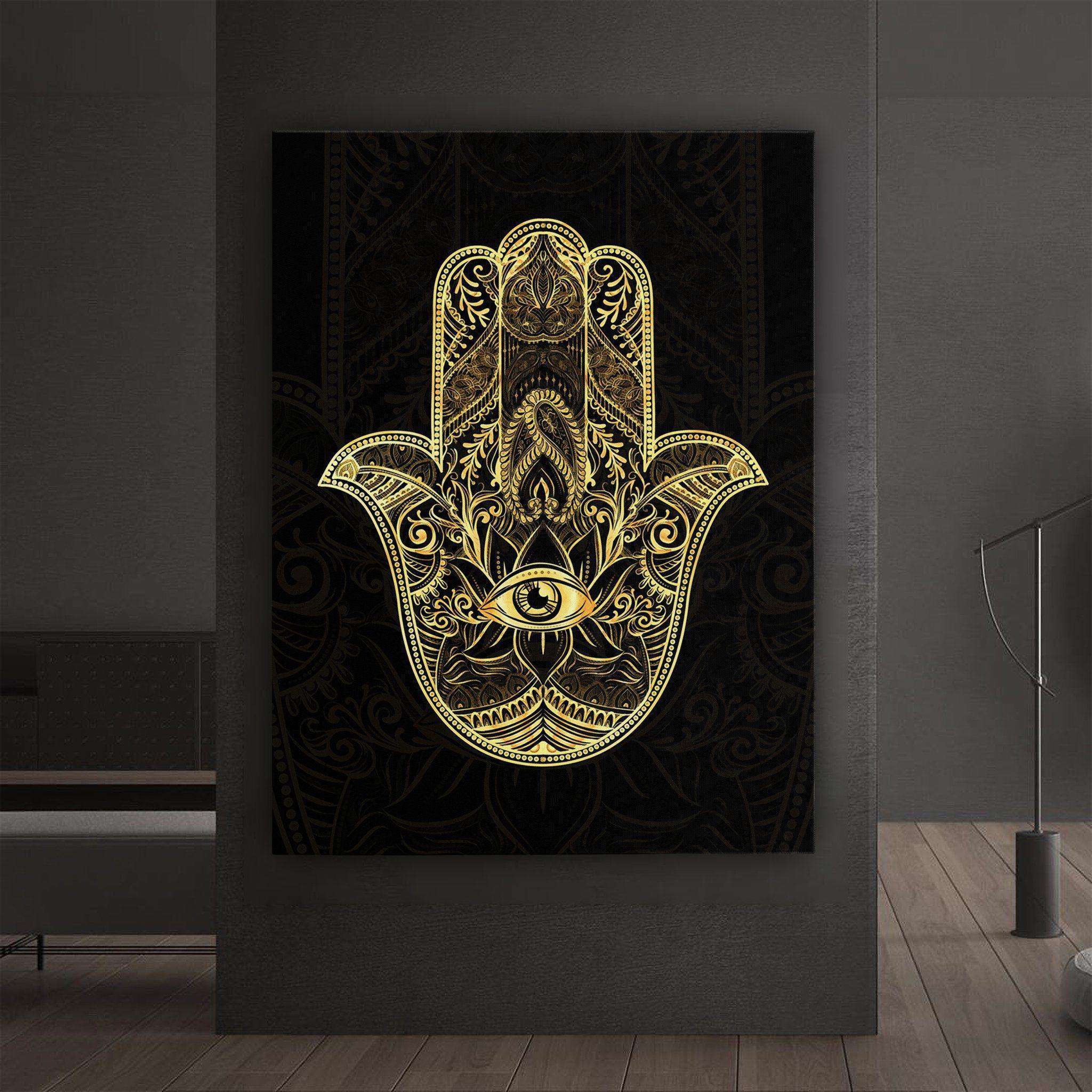 Golden Hamsa Canvas Wido 
